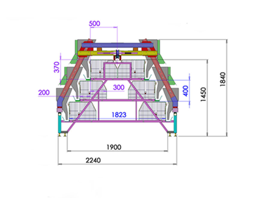 drawing-of-3-tier-A-type-pullet-cage