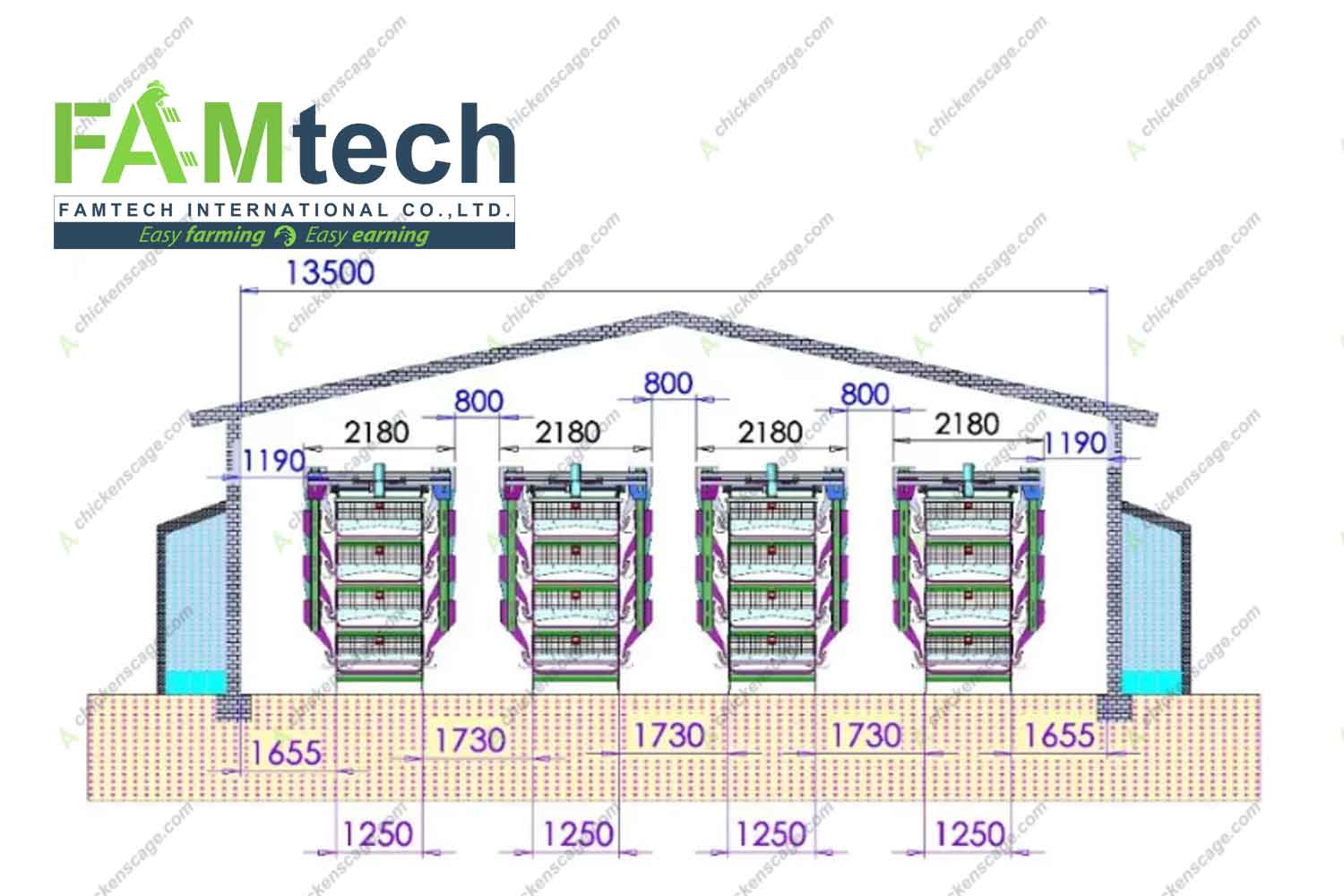 50000 broiler chicken house plan