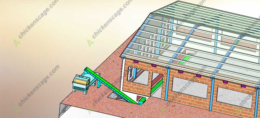 manure removal system for poultry farming