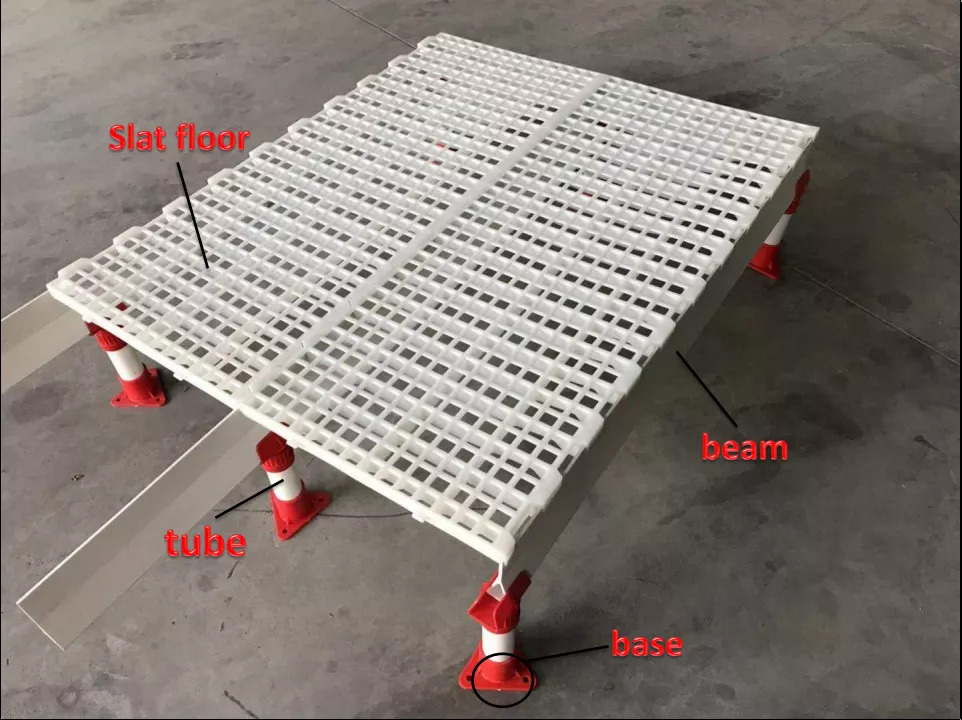 composition of plastic slatted floor